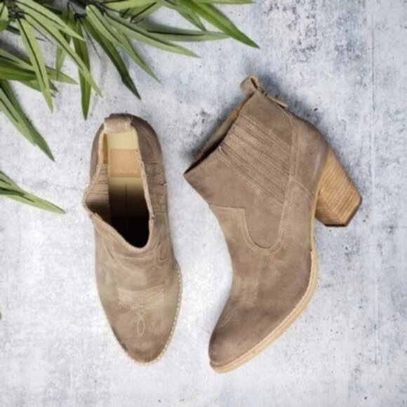 DV by Dolce Vita Shoes - NWT Dolce Vita | Taupe Suede Jones Chelsea Western Style Bootie